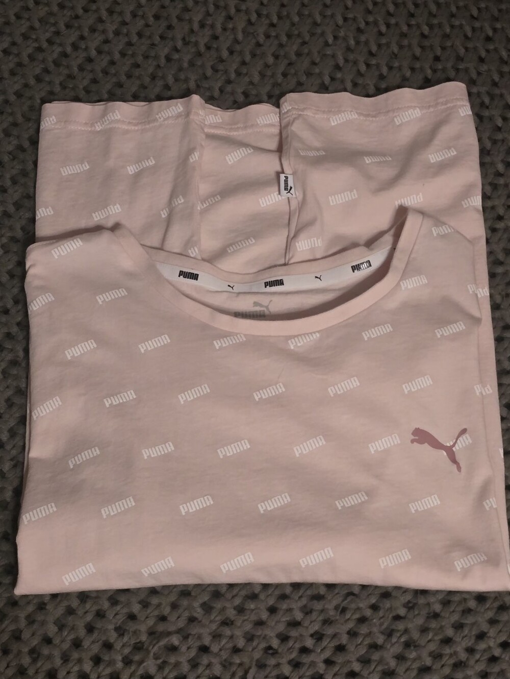 Puma Light Pink Allover Logo Tee XL